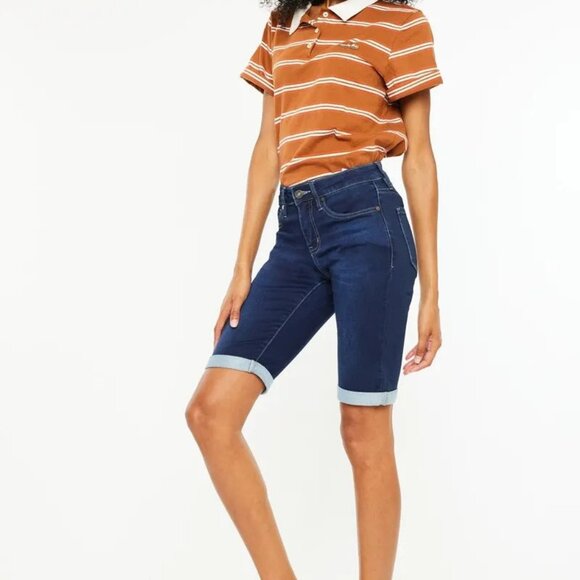 Hazel Blues® |  Kancan Mid Rise Bermuda Denim Shorts - Picture 4 of 7